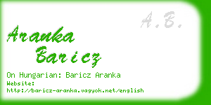 aranka baricz business card